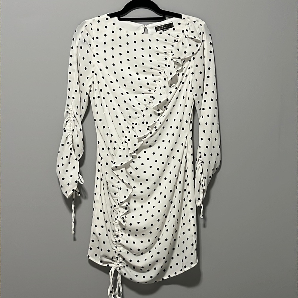 Black and white ruffle polkadot shorts cocktail dress🤍🖤